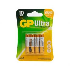 Батарейка GP Ultra Alkaline 24AU LR03 AAA, 4 шт.