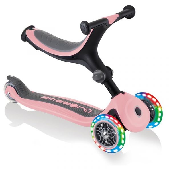 Детский самокат Globber Go Up Foldable Plus Lights 643-210 пастельно-розовый